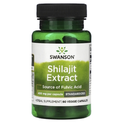 Swanson Shilajit Extract - экстракт мумие 400 мг, 60 растительных капсул
